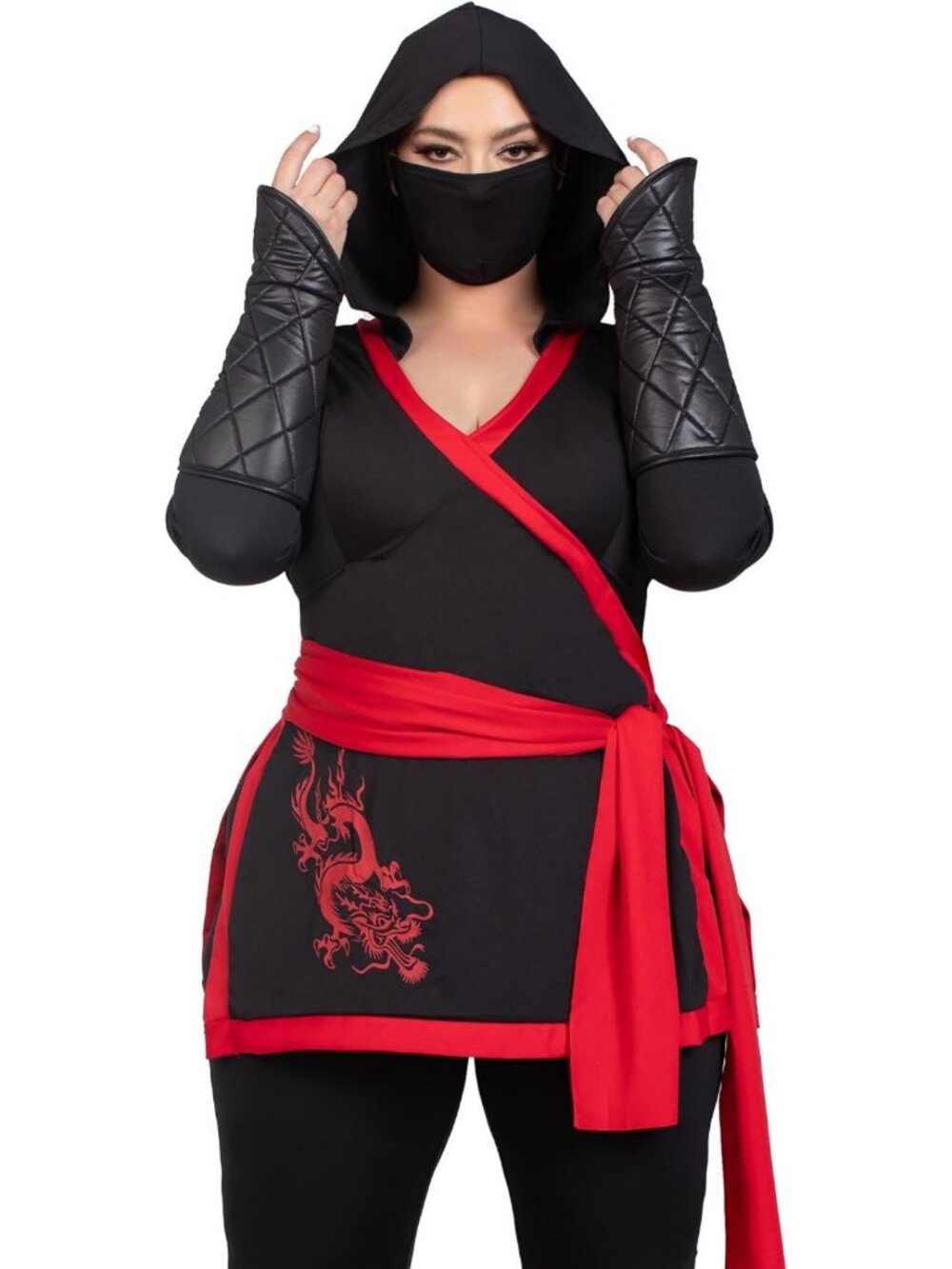 Plus-Size 4 Piece Ninja Assassin Costume for Women | Halloween Outfit & Cosplay